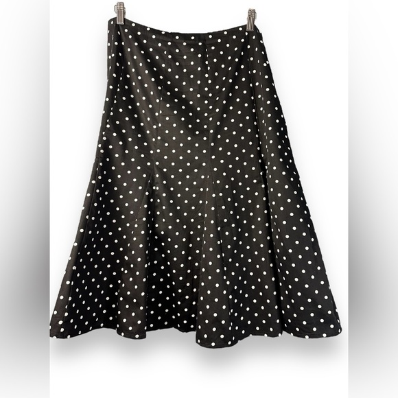 28. Sz 12 COTTON Polka Dot White and Black Pleated Lined Skirt with Lace trim - Picture 6 of 8